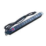Pdu Rackeable Zapatilla Electrica 12 Enchufes Pos Cable 3 Mt
