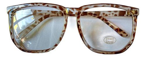 Marco Lente Óptico Oversized Square Transparent Havana Brown