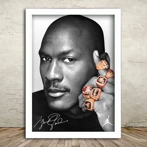 Quadro Decorativo Poster Nba Michael Jordan Champion 43x33cm