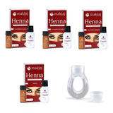 Kit 4 Henna Sobrancelha Makiaj Efeito Natural + Anel Batoque