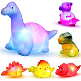 6 Paquetes Iluminosos Juguetes De Baño De Dinosaurio Flotant