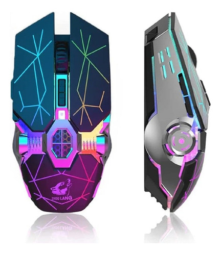 Mouse Gamer Rgb Ergonômico Para Jogos Wireless Recarregável