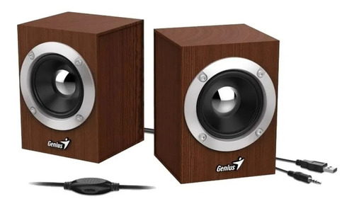 Parlantes Genius Sp-hf280 Wood Madera Estereo Usb 6w Pc