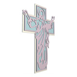 Figura Decorativa Religiosa Cruz Jesus Dios En Madera