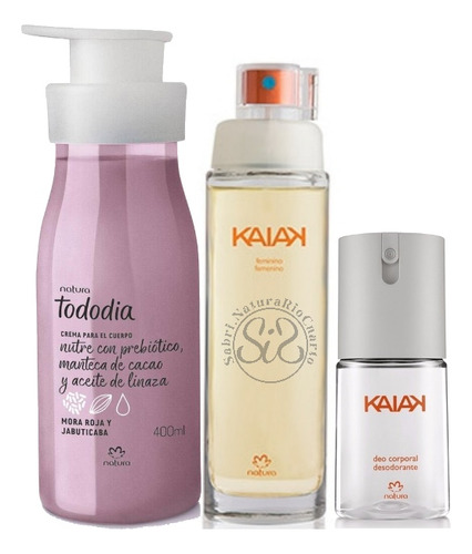 Natura Promo Kit Kaiak X3 Perfume + Hidratante + Desod Spray