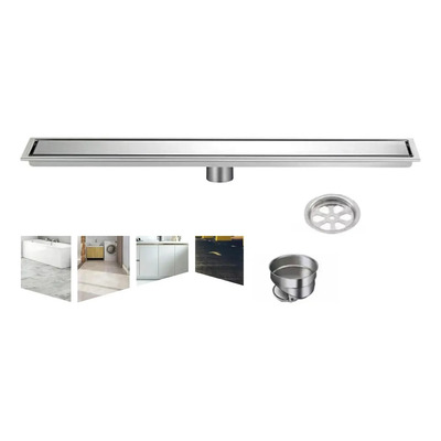 100x10cm Coladera De Acero Baño Inoxidable Invisible Desagüe | Envío gratis