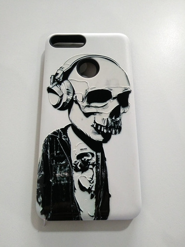 Funda Blanca Calavera Compatible Con Huawei P Smart Psmart