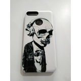 Funda Blanca Calavera Compatible Con Huawei P Smart Psmart