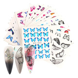 Sticker Laminas Para Uñas Press Pegatinas Tipo Mariposa 30pz