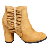 Botin Media Caña Mujer Formal Taco Alto Camel 7320