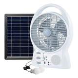 Ventilador Multifuncional Solar Radio Fm Luz Led Carga Usb