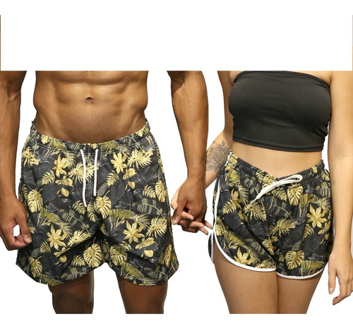 Short Casal Kit Mozão Combo Bermuda Short De Praia Promoção