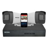 Camara Seguridad Kit Hikvision Dvr 4ch + 2 Bull 720p 