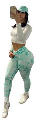 T Pantalones De Yoga Mujer Tie-dye Cintura Alta Ropa