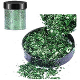 Escamas En Hoja Verde Papel Resina Epóxica Flake Uñas Foil