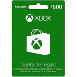 Microsoft Tarjeta De Regalo Xbox 600 Mxn .