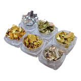 Set 6 Laminas Papel Foil Oro Dorado Metalizadas Para Resina