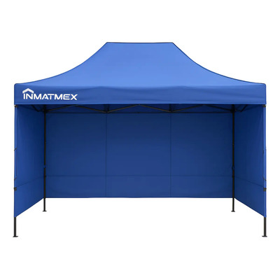 Carpa Para Jardin Estructura Reforzada Con Lona Impermeable Azul 3x4.5 Con Pared | Envío gratis