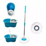 2 Balde Spin Mop Giratório Centrifuga Inox Esfregão 14 Ref