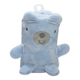Cobertor Manta Bebe Amigo Urso Azul - 100x75cm Microfibra  