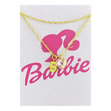 Collar Barbie Con Corazón Swarovski En Chapa De Oro 18k
