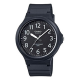 Reloj Pulsera Casio Youth Mw-240-1e2v De Cuerpo Color Negro, Analógico, Para Hombre, Fondo Gris Oscuro, Con Correa De Resina Color Negro, Agujas Color Blanco Y Negro, Dial Blanco, Subesferas Color Bla