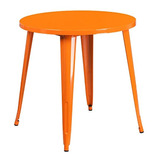 Flash Furniture Mesa Redonda De Metal Naranja De Grado Comer