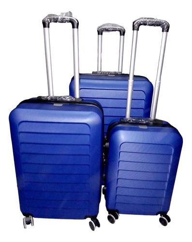 Set Valijas Rigidas 20,24,28 Reforzadas 8 Ruedas 360 Color Azul