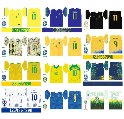 Artes Camisa Brasil Personalizada Copa Do Mundo 2022 Vetor