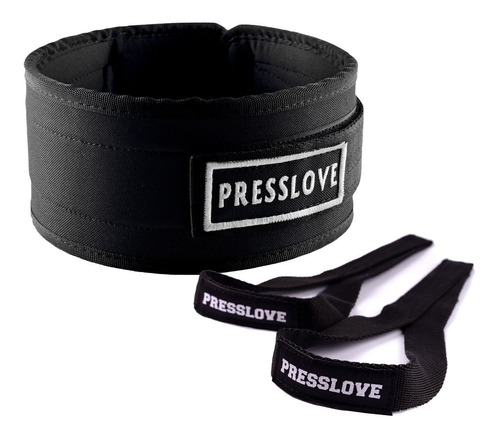 Cinturon Cinto Lumbar Gym + Straps Cintas Agarre Presslove