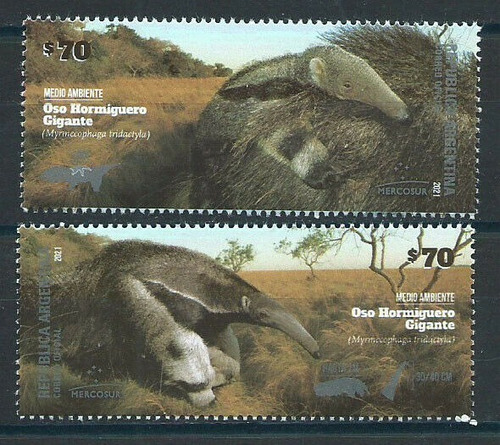 2021 Fauna- Oso Hormiguero Mercosur- Argentina (sellos) Mint