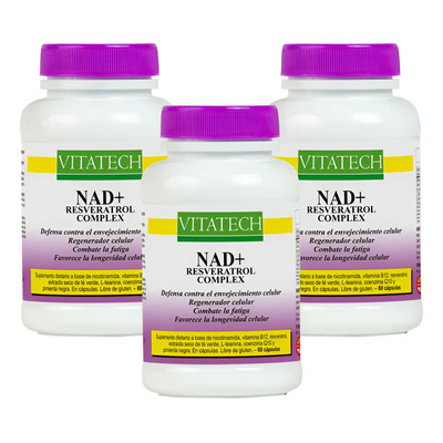 Suplemento En Cápsulas Vitatech Nad+ Vitaminas Y Minerales Nicotinamida Resveratrol X3 | Mismo precio en cuotas