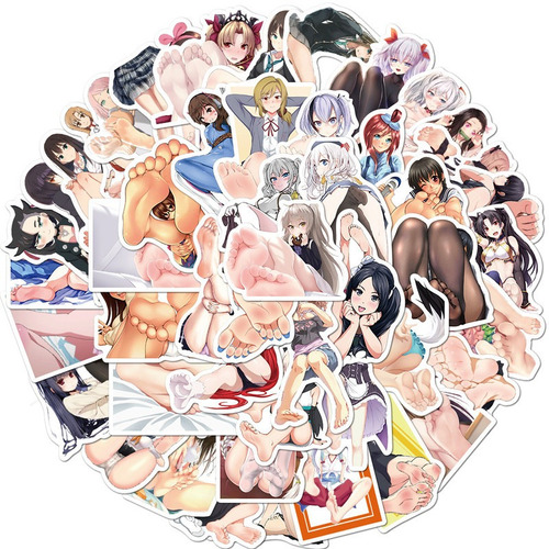 Waifu Anime Stickers 50 Calcomanias Pvc Vs Agua