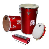 Kit Samba Music Rebolo, Repique De Mao, Reco-reco E Pandeiro