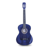 Guitarra De Madera 30   Funda Y Set De Cuerdas Azul 