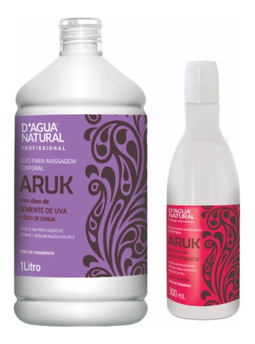 Kit Dagua Natural Oleo Aruk 1l + Oleo Rosa Mosqueta 300 Ml