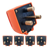 Ficha Macho Industrial 3x 32a + Tierra Naranja 380v Pack X5