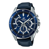 Reloj Casio Edifice Modelo Efr-552 Piel Azul