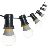 15 Mts Guirnalda De Luces Exterior C/lampara Led Fria Blanca