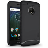 Funda Dual Layer Para Motorola Moto G5 Plus, Negra Mate.