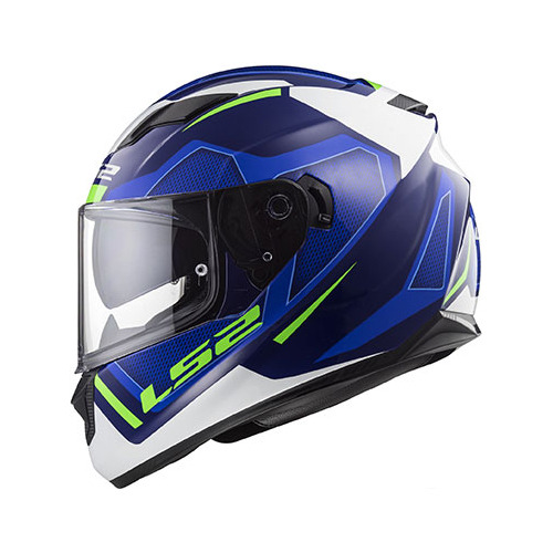 Capacete Ls2 Ff320 Stream Edge Azul E Branco Brilhante Moto