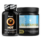 Glutamina 250g + Hot 60 Caps Termogênico Original Growth