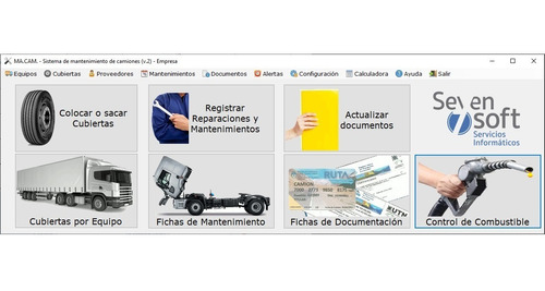 Software De Gestión Cubiertas Y Mto De Camiones. Licenc 2 Pc