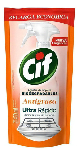 Cif Antigrasa Repuesto Doy Pack 450ml