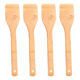 Set 4 Pcs Espatula Pala De Madera Utensilio Para Cocina C332