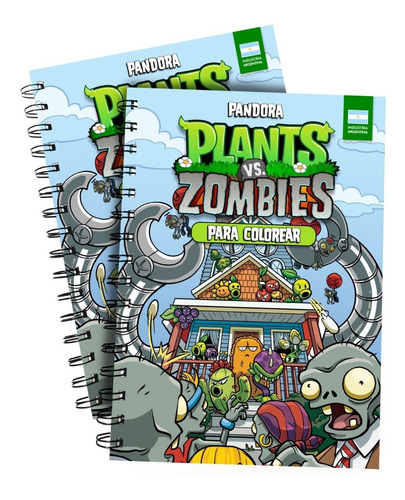 Cuaderno Plantas Vs Zombies Para Pintar Y Colorear Peluche 