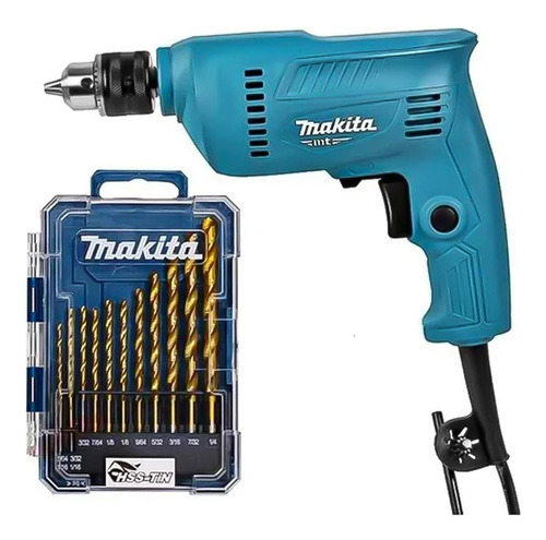 Taladro Rotación 3/8 Vvr 350w Mt+jgo Brocas Makita M0600x1b