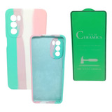 Estuche Silicone Case Para Motorola G52 Y Vidrio Ceramico