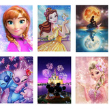 6 Set Pintura De Diamantes Disney Princesa 30x40cm