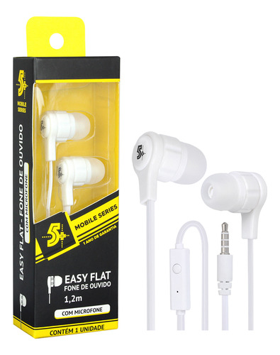 Fone De Ouvido In-ear C/ Microfone Original 5+ Cabo 1.20m